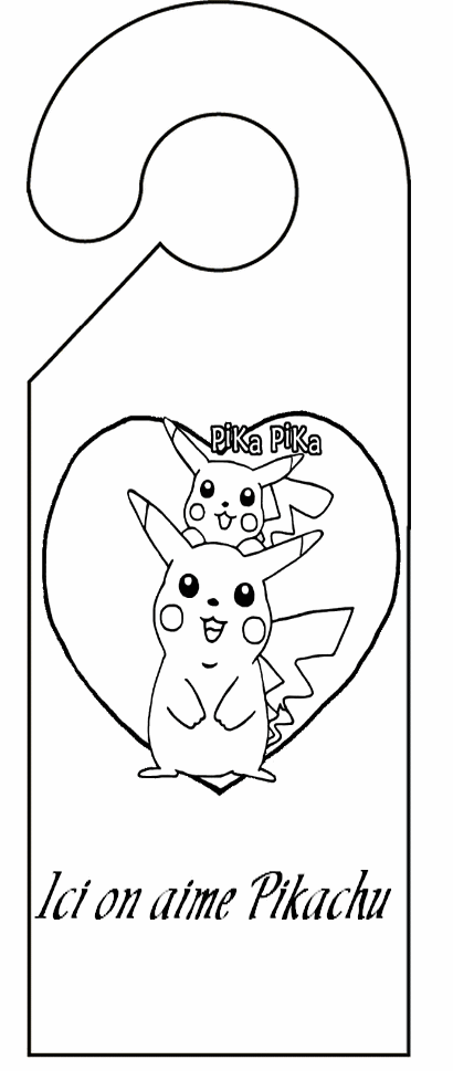 pancarte de porte pika pikachu